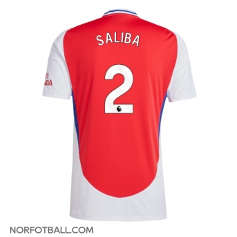 Billige Fotballdrakt Arsenal William Saliba #2 Replika Hjemmedrakt 2024-25 Kortermet